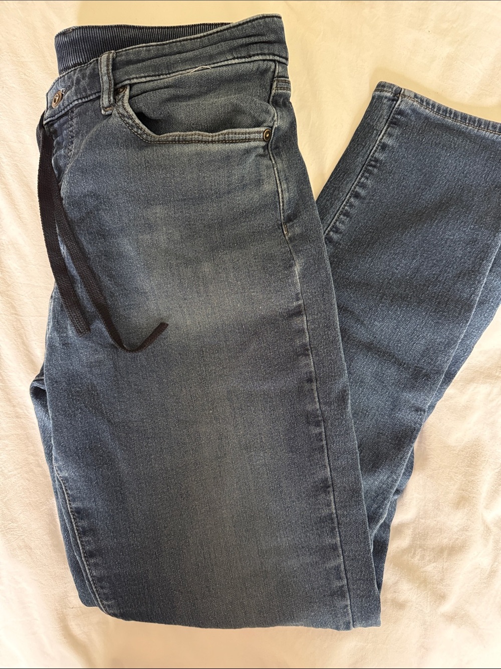 Uniqlo Blue Elastic-Waist Pull-On Jeans
